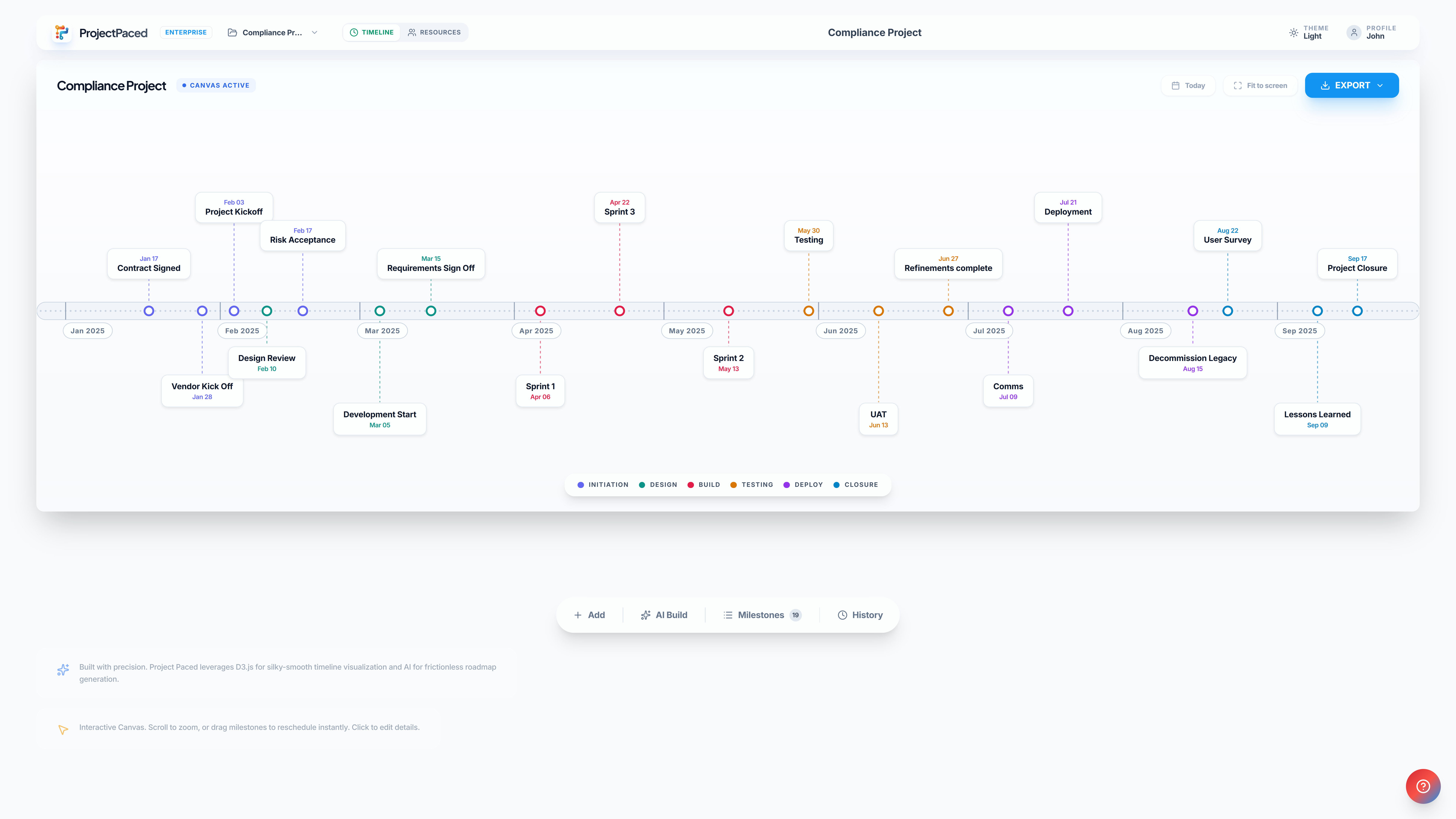 Project Paced - Executive-ready project timelines
